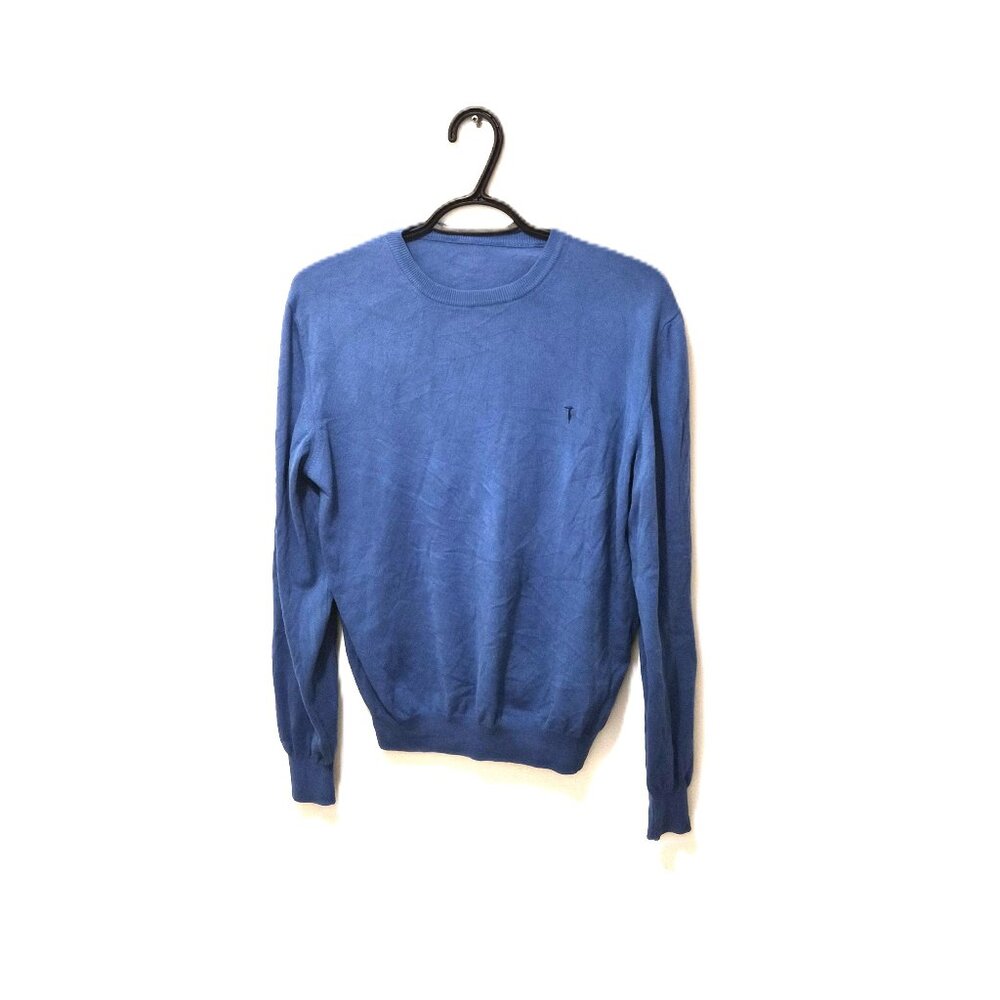 Y2K Trussardi Pullover – Cotton - Size S Logo Crewneck Italy Designer Minimalist